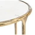 thumbnail image 4 of Safavieh  Couture Jessa Forged Metal Round End Table - 18" W x 18" L x 20" H White/Brass Marble Marble, 4 of 5