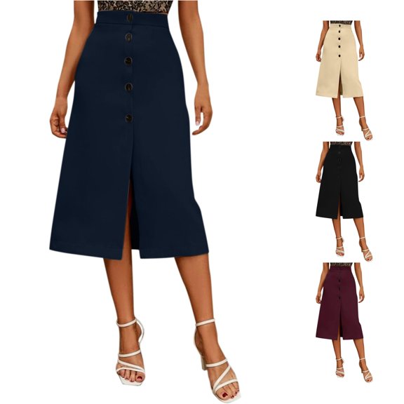 Skirt 1 | Womens Daily Elegant Solid Color High Waist Skirt