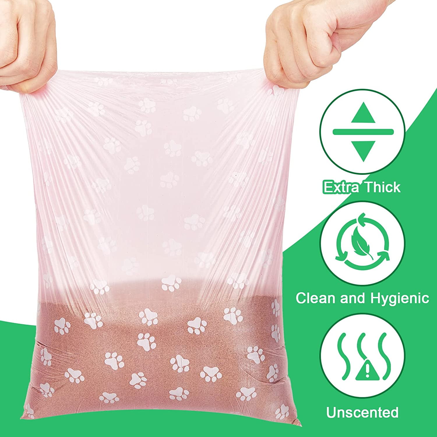 3000 Counts 200 Rolls Dog Poop Bag Plastic Dog Waste Bags Disposable For Doggie Pets Poop Outdoor Walking Travel Mixed Colors(Paw Print Style)