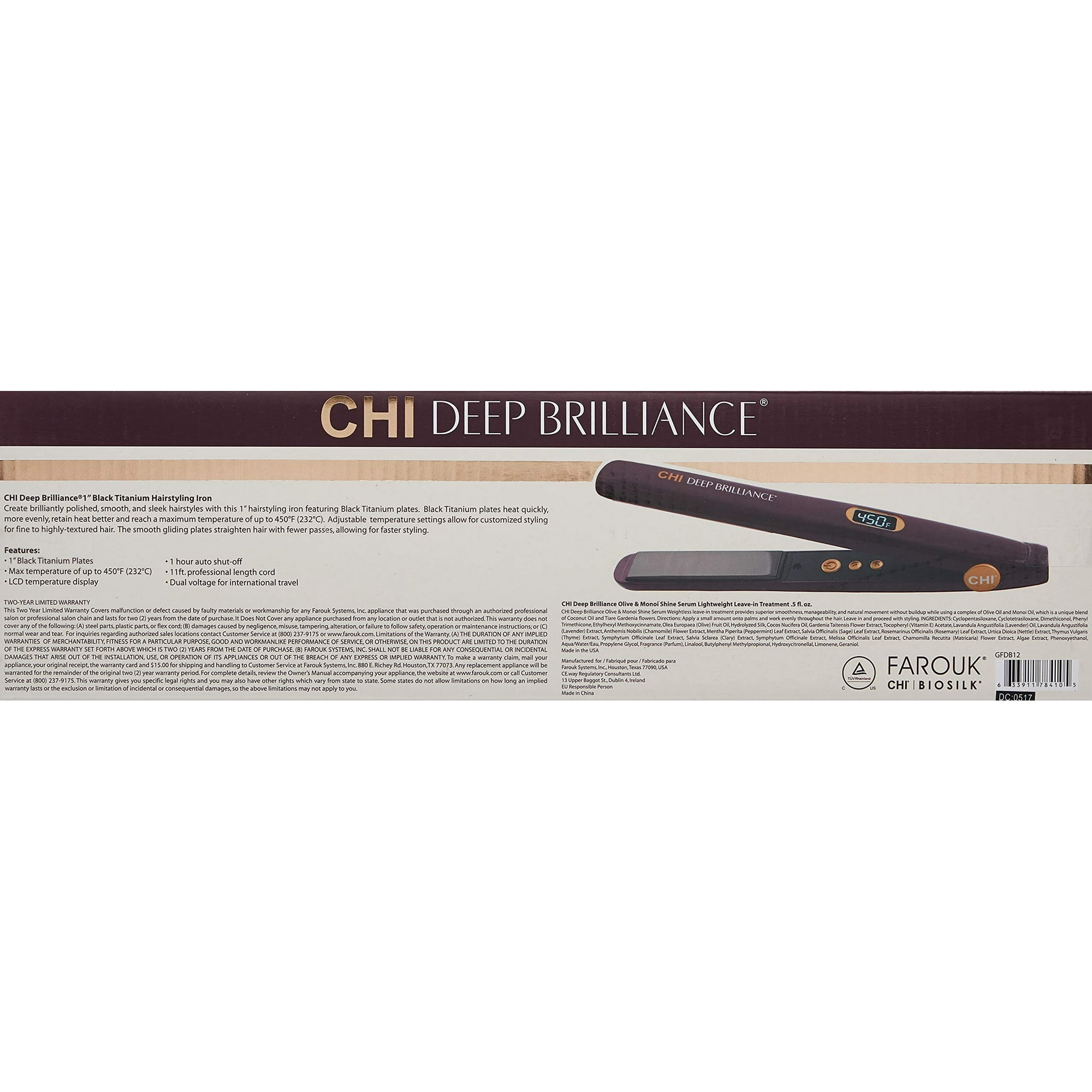 CHI Deep Brilliance GFDB12 Straightener Walmart
