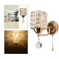 thumbnail image 6 of Modern wall of crystal Light Pendent Lamp Shiny Gorgeous Bedroom Sconce Lighting Fixture with Pull Cord Switch, E26/E27 Socket :19.5x27x10.5cm(Gold), 6 of 10