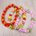 thumbnail image 2 of 24 piezas hawaiano colorido Leis collar de flores artificiales guirnalda clásica cuello bucle Tropical Luau favores de fiesta playa Hula baile vestido accesorio de vestuario, 2 of 6