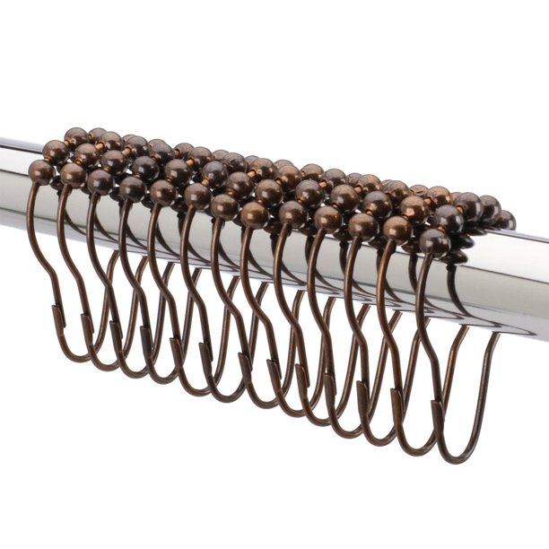 Shower Curtain Hooks / Shower Curtain Rings, Oil Rubbed Bronze Set of 12