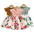thumbnail image 2 of FLMEI Toddler Baby Girls Dresses Outfits Ruffle Sleeve Summer Dress Kids Cute Floral Sundresses for 12 Months - 8 Years, 2 of 8