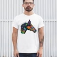 thumbnail image 3 of Tee Hunt Dean Russo Colorful Horse T-Shirt Neon Mosaic Wild Mustang Men's Tee, White, 4X-Large, 3 of 5