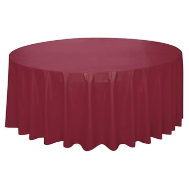Round 84" Burgundy Plastic Table Cover, by Way To Celebrate