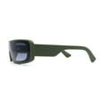 thumbnail image 3 of Retro Shield Narrow Rectangle Flat Top Plastic Sunglasses Green - Smoke, 3 of 4