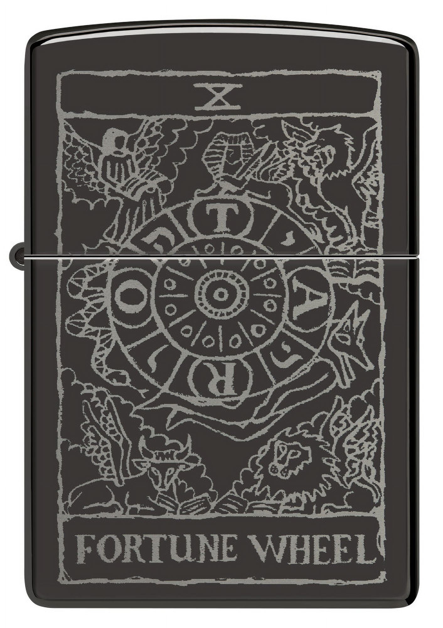Zippo Wheel of Fortune Design High Polish Black Pocket Lighter