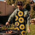 thumbnail image 4 of Black Sunflower Pattern Apron-Garden Aprons for Women with Pockets-Cotton Linen Waterproof Kitchen Cooking Gardening Aprons Adjustable for Kitchen,Cooking,BBQ and Salon 33x27 Inch, 4 of 7