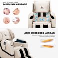 thumbnail image 6 of Uenjoy Full Body Zero Gravity Massage Chair Shiatsu Recliner Built-In Heat and Air Massage System Foot Rest - White, 6 of 8