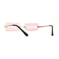 thumbnail image 4 of Razor Blade Shape Funky Hipster Rimless Sunglasses Gold Pink, 4 of 4