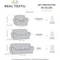 thumbnail image 4 of Juego de 3 Fundas Cubre Sala - Tejido Jacquard Elástico Fácil Lavado. Ideal para Proteger Tus Muebles - Protector de sillón - Sofa Cover (Marfil (Afelpado)), 4 of 7