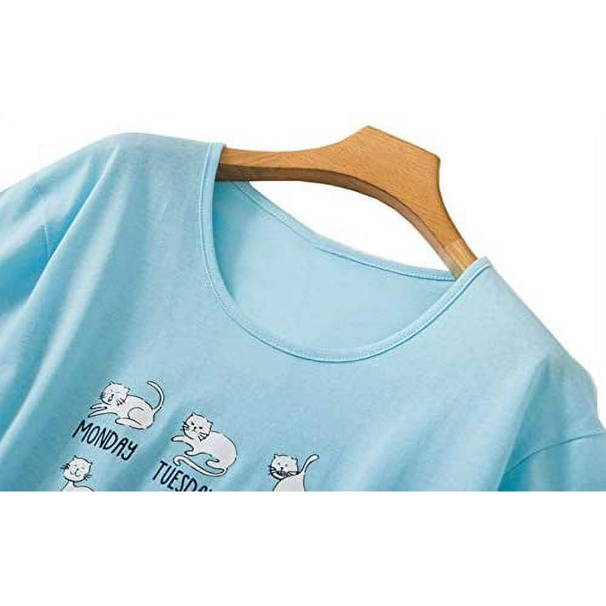 Ciuitoa Women Cotton Pajamas Set Short Sleeve Top Capri Pants Sleepwear Plus Size S 3xl Other Xxl Shirt Bust 50