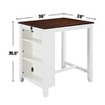 thumbnail image 3 of White Modern Counter Height Dining Table with USB Ports and Shelves for Small Spaces, 3 of 5