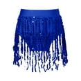 thumbnail image 6 of Haitryli Girls Sequins Tassel Jazz Latin Dance Dress Outfits Metallic Crop Top with Briefs Skirt for Ballroom Dancing Royal Blue 8, 6 of 7