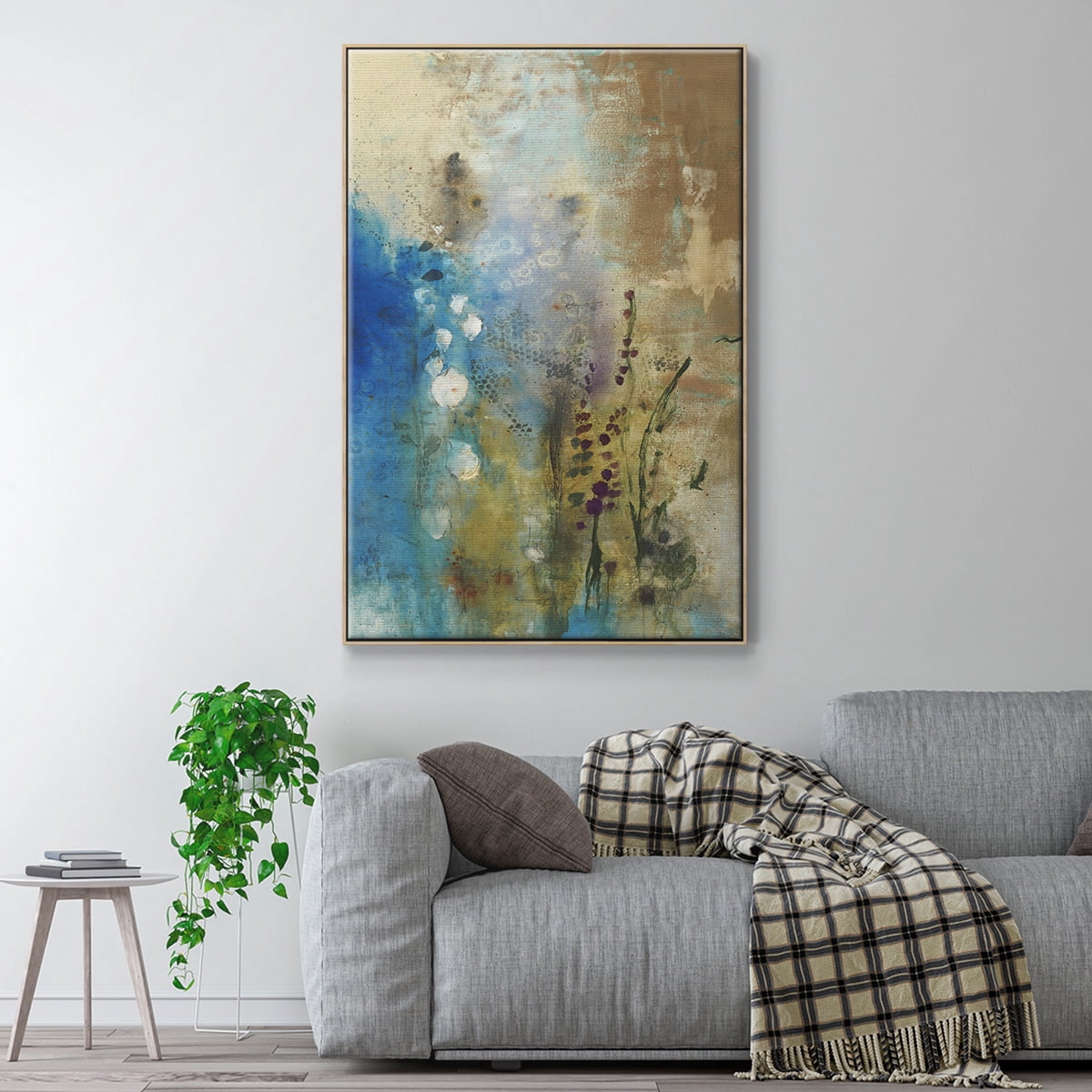 Immerge III Framed Premium Gallery Wrapped Canvas - Ready to Hang - 27 x 41 - Natural Wood Floating Frame