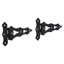 National Hardware N109-032 7-1/2 X 9-31/32" Black Western Ornamental T Hinges 2 Count