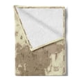 thumbnail image 2 of Map Soft Flannel Fleece Blanket, Aged Retro Styled Map of the World with Mountains Fantasy Monsters and Compass, Cozy Plush for Indoor and Outdoor Use, 70" x 90", Sepia Pale Yellow, by Ambesonne, 2 of 5