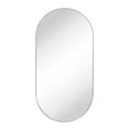 thumbnail image 2 of TEHOME 20x40" Chrome Metal Framed Oval Capsule Bathroom Mirror, 2 of 7
