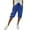 Blue, variant on Mlqidk Army Green Linen Capri Pants for Women Dressy Casual Bermuda Shorts Knee Length Elastic Waist Pedal Pushers Trendy Summer Linen Capri Pants with Pockets Army Green 3XL