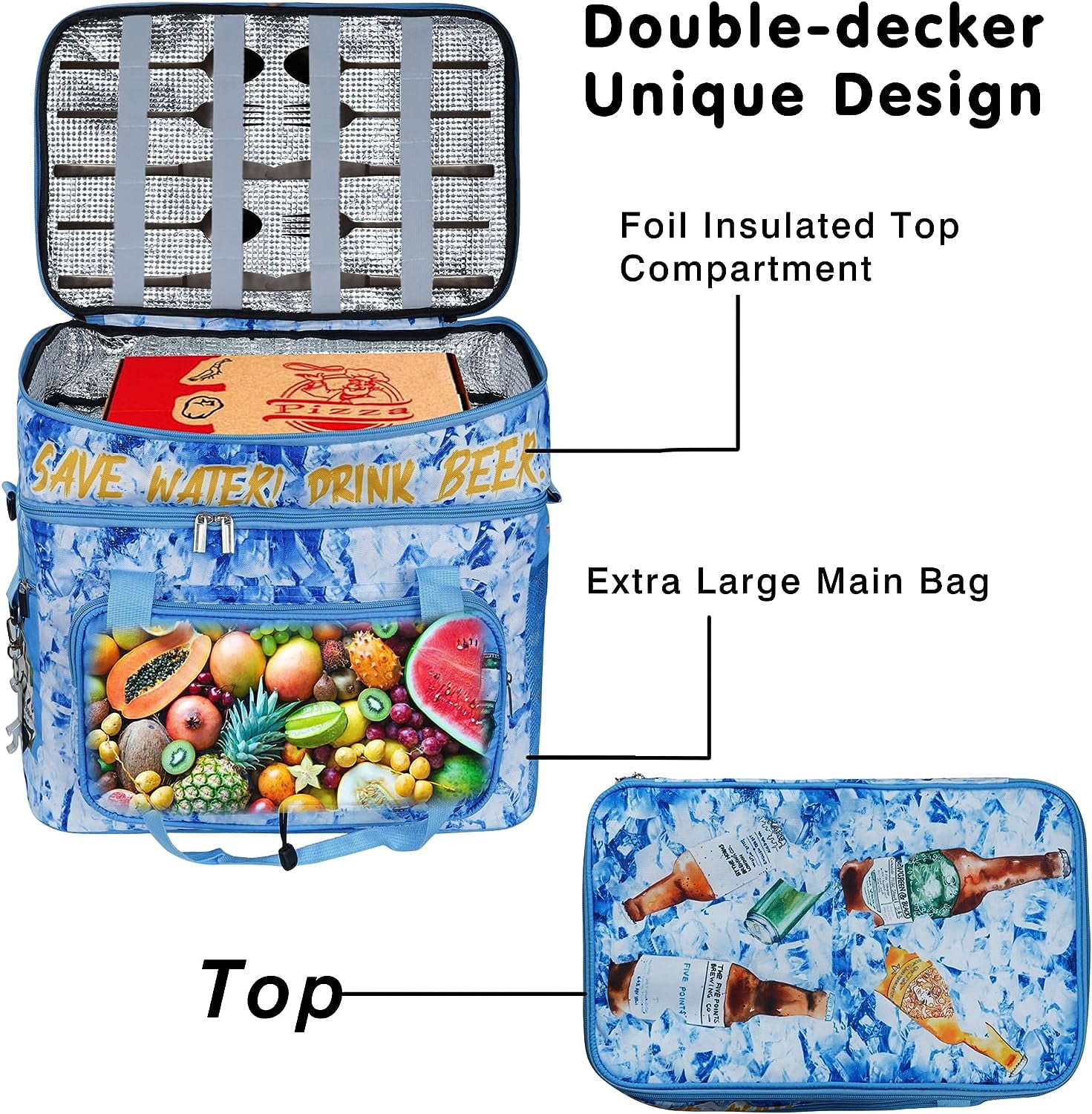 Conpaxye 60 Can Insulated Soft Sided Cooler Backpack, Gray