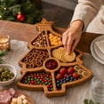 thumbnail image 5 of Christmas Tree Serving Platter with Divided Tray, Snack & Dessert Wooden Food Tray, Cute Charcuterie Board for Holiday Parties, Cheese, Fruits, Candy Display(A), 5 of 7