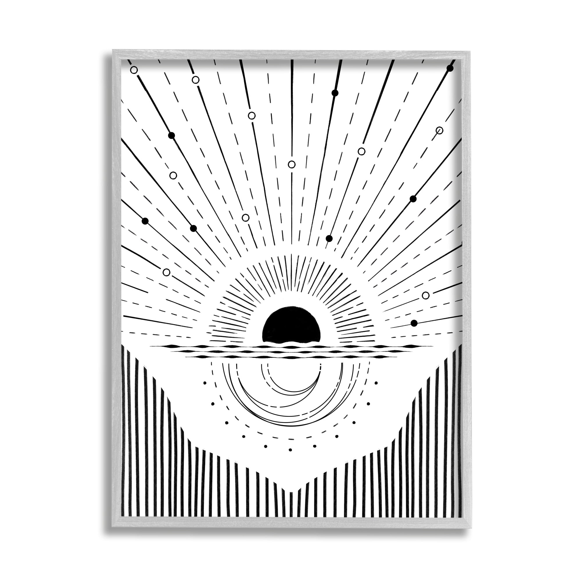 Stupell Industries Geometric Astrological Horizon Sun Ray Burst Asymmetrical Pattern, 24 x 30, Design by Ziwei Li