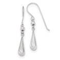 thumbnail image 1 of 14k White Gold Teardrop Shepherd Hook Earrings Drop Dangle, 1 of 6
