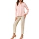thumbnail image 2 of CAMISAS ELEGANTES PARA MUJER INSPIRADAS CHIC, CON CUELLO PUNTA V Y MANGAS LARGAS, BLUSA DE SATÉN SUAVE TAMAÑO S, ROSA CLARO, 2 of 7
