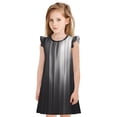 thumbnail image 1 of Balery Monochrome Abstract Lines Camisón de princesa para niñas, pijama de algodón con mangas abullonadas, suave y bonito.-Medium, 1 of 6
