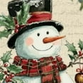thumbnail image 6 of Autua Snowman Christmas Holly Round Tablecloth Stain-Resistant 100% Polyester 46"-50, 6 of 8