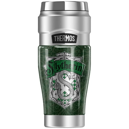 

Harry Potter Slytherin House Crest THERMOS STAINLESS KING Stainless Steel Travel Tumbler Vacuum insulated & Double Wall 16oz
