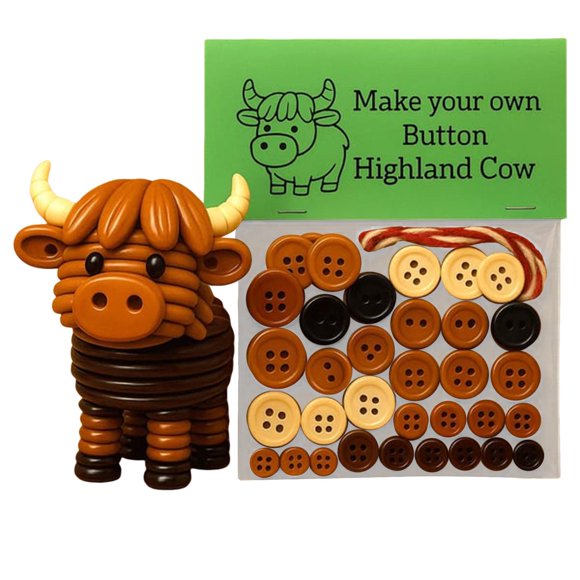 DIY Button Cow Craft Kit Theme Fun Christmas Button Christmas Tree Ornament Kit With Turtle Owl Rabbit Christmass Tree Hanging Decorations DIY Ornaments Kits
