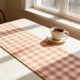 thumbnail image 3 of Halloween Plaid Table Runner 13 x 72 Inch, Orange and White Checkered Farmhouse Decoration for Fireplace Kitchen Dining Room Home Party Display, Holiday Table Cover for Seasonal Celebration, 3 of 6
