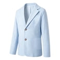 thumbnail image 4 of Boys Seersucker Blazer Jacket, Lightweight Breathable Kids Casual Dressy Suit Coat, Modern‑Fit Long Sleeve Outerwear for Back to School Daily Leisure Wear(Light Blue,5-6 Years), 4 of 8