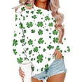 thumbnail image 3 of Craaazy Womens Loose St. Patricks Day Green Theme Leisure Irish Shamrock Crewneck Raglan Long Sleeve Pullover Tops Gifts, 3 of 6