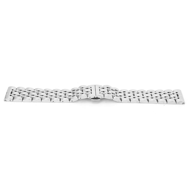 Correa de reloj de Acero inoxidable ANGGREK con hebilla para reloj de pulsera inteligente color Plata