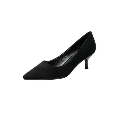 

Rotosw Ladies Stiletto Heels Slip On Pumps High Heel Dress Shoes Comfort Pointed Toe Office Shoe Wedding Lightweight Black 5cm 7.5