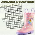 thumbnail image 5 of Puddle Play Waterproof Pink Unicorn Rubber Rain Boots Easy-On Handles - Size 4 Toddler, 5 of 6