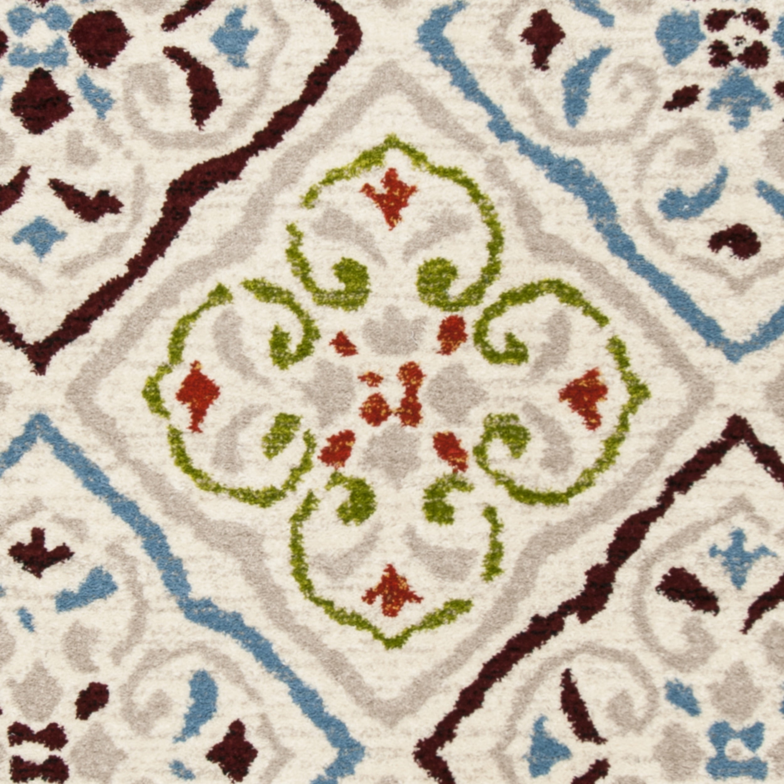 SAFAVIEH Sagamore Jenessa Geometric Medallion Area Rug, Light Grey/Terracotta, 8' x 10'