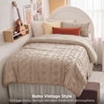 thumbnail image 3 of U by Bedsure Tufted Boho Twin XL Comforter Set, 2 Pieces Farmhouse Shabby Chic Embroidery Khaki Bedding Set, Soft Jacquard Comforter for All Seasons, Twin, 3 of 10