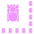 thumbnail image 1 of Bearachild 1 Juego de calcomanías de pared, adorno de escena creativa, adornos de fondo simples, pegatinas de puntos de adorno para niños para diseño, Púrpura claro 210*297mm 10piezas Bearachild CBP339095, 1 of 4
