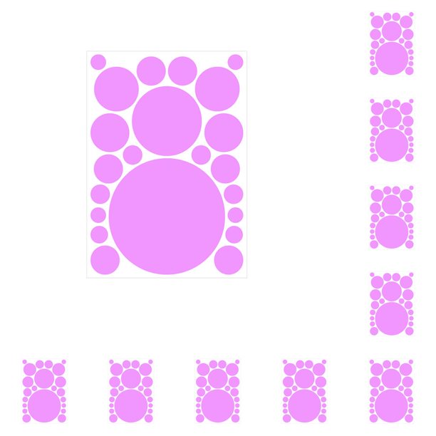 Injueey 1 Juego de calcomanías de pared, adorno de escena creativa, adornos de fondo simples, pegatinas de puntos de adorno para niños para diseño, Púrpura claro 210*297mm 10piezas Injueey CBP339095