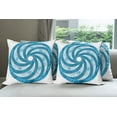 thumbnail image 6 of Ambesonne Blue Throw Pillow Cover 4 Pack, Abstract Fractal, 16", Blue, 6 of 7