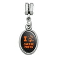 thumbnail image 2 of I Love Cheese Puffs Hand Print and Crumbs Funny Italian European Style Bracelet Oval Charm Bead, 2 of 4