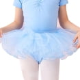 thumbnail image 2 of Vestido de baile para niña, vestido de entrenamiento de manga corta, conjunto de falda de ballet, falda de baile, 2 of 3
