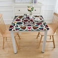 thumbnail image 3 of nygtbtfer Sugar Horror Skull and Print Tablecloth,Thanksgiving Table Cover for Party Dining Picnic Table Decor,Elastic Edge, 3 of 7