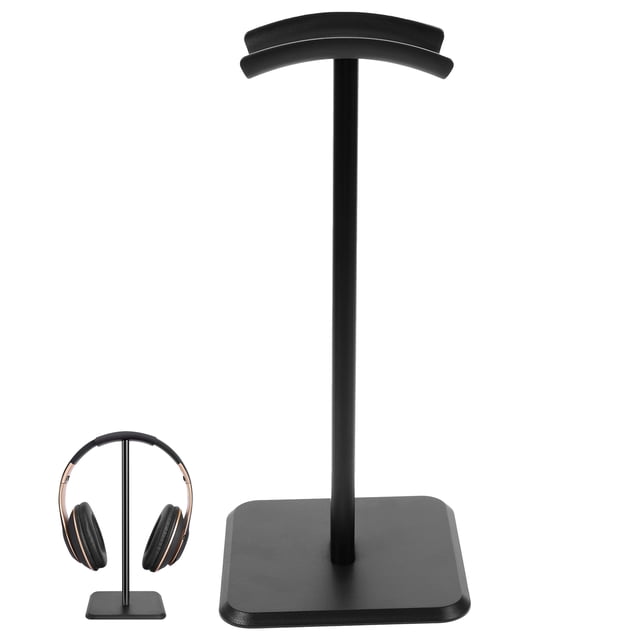 HEANUJJ Soporte Para Auriculares De Aleación De Aluminio Negro Para Escritorio Con Base Antideslizante Y Desmontable