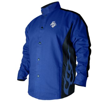 Black Stallion B9C BSX FR Cotton Welding Jacket - Contoured Fit, Black/Red, Size 2X-Large