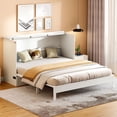 thumbnail image 3 of Queen Size White Murphy Bed with Drawers - Space-Saving Foldable Bed for Bedroom, Apartment. Includes USB Port, 80.6"L x 63"W x 41.3"H., 3 of 25